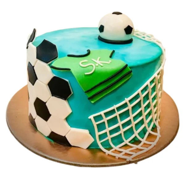 Football Themed Mango Cake