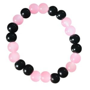 classic beads black and pink bracelet