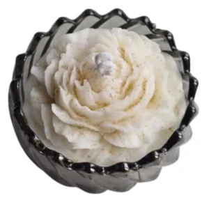 Black bowl peony Candle