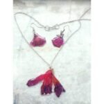 Oleander Purple Flower Neckless Set