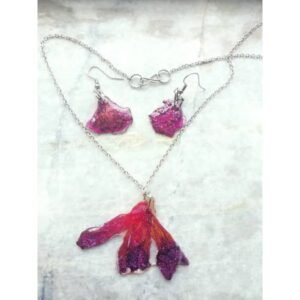 Oleander purple Flower neckless Set