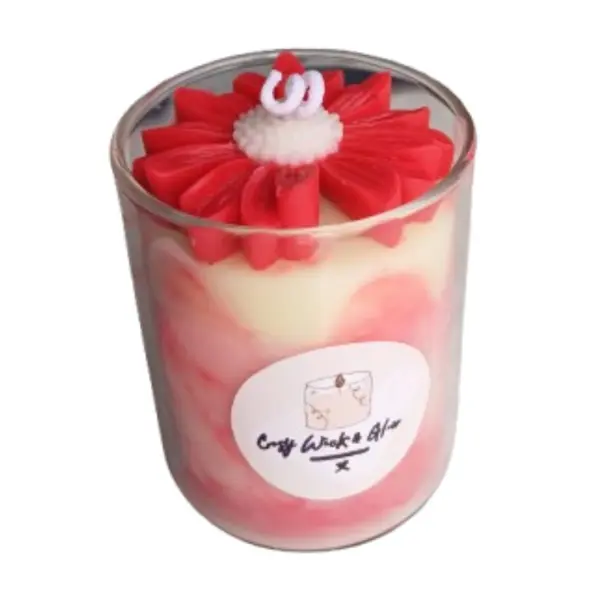 Marble Daisy Jar Candle