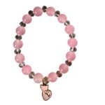 Pink Crystal Cat Bell Bracelet