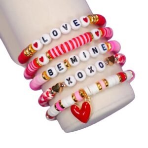 Premium pink and red clay love bracelet