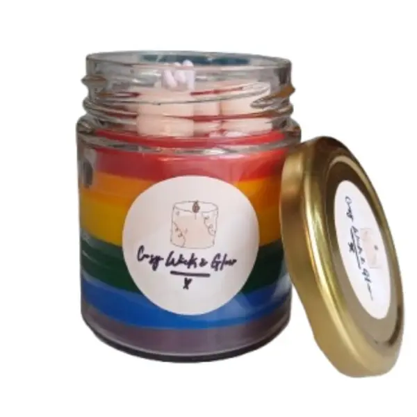 Rainbow Jar Candle