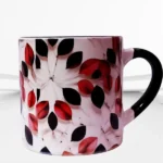 Black and Red Leaf Printed Coffe Mug