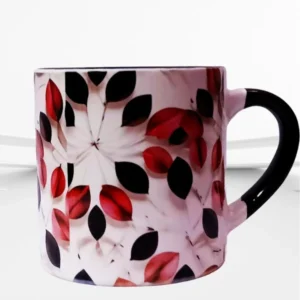 Black and red leaf Printed coffe Mug