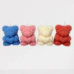 Teddy Bear Holding Heart Candle