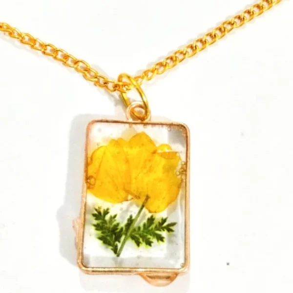 Flower Preserved Resin Pendent