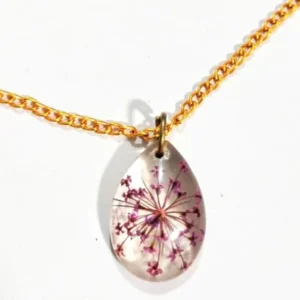 Flower Preserved Resin Pendent