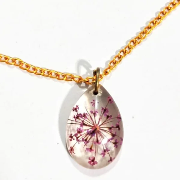 Flower Preserved Resin Pendent