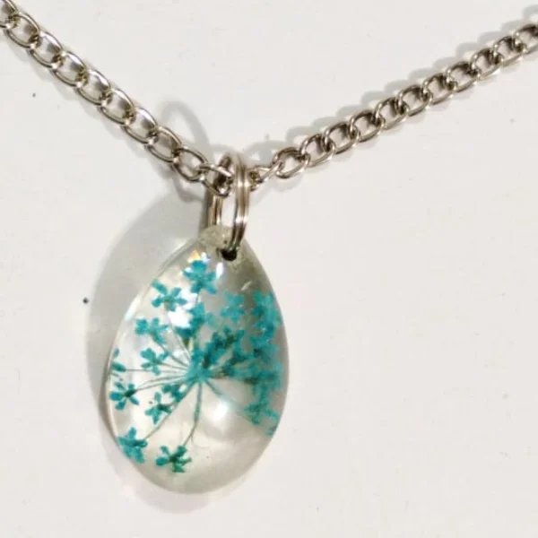Flower Preserved Resin Pendent