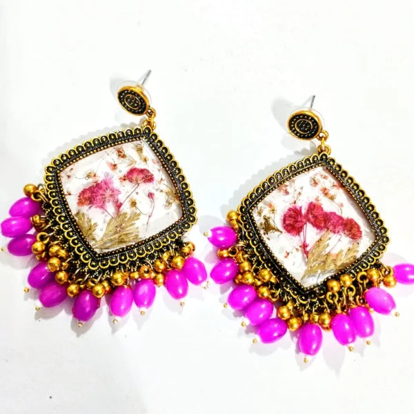 Preserved Cornflower Jhumka