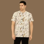 Henley Brushstroke Printed T-shirt