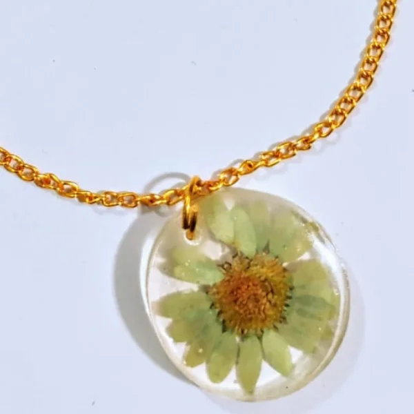 Flower Preserved Resin Pendent