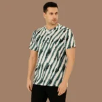Henley Tie-Dye Striped T-shirt