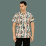 Henley Diamond Abstract Printed T-shirt