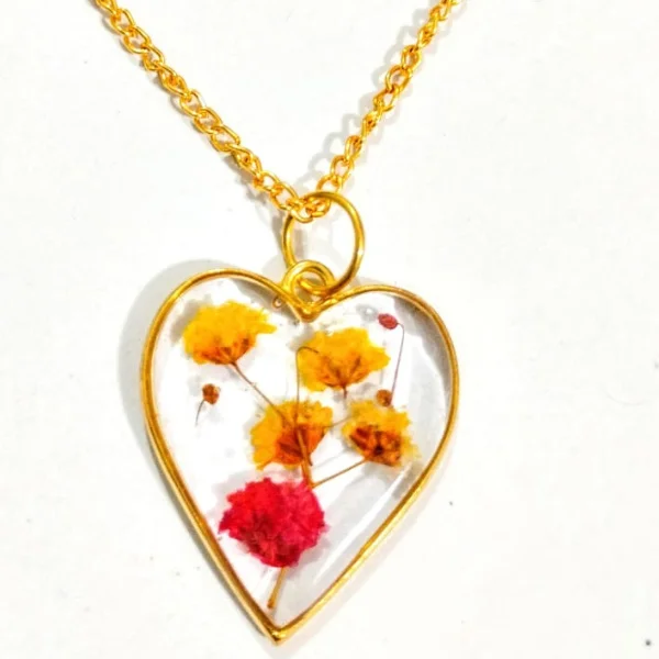 Flower Preserved Resin Pendent