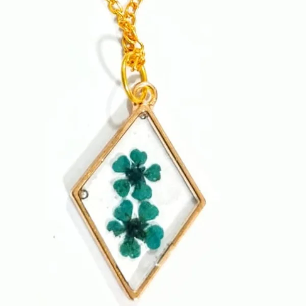 Flower Preserved Resin Pendent