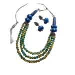 Glass Beads Three Line Necklace